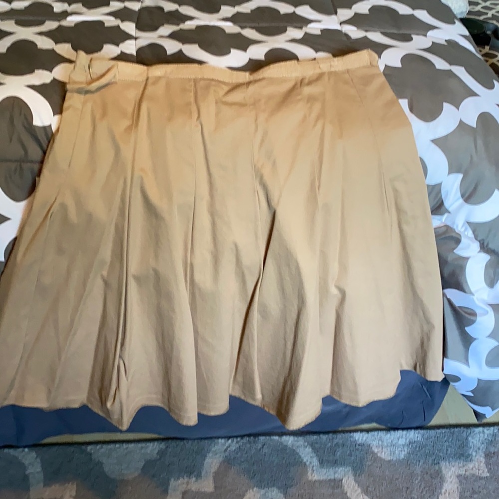Tan Pleated Skirt